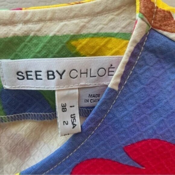 See by Chloé Vibrant Pattern Print Floral Mini Dress 2 - Picture 7 of 16
